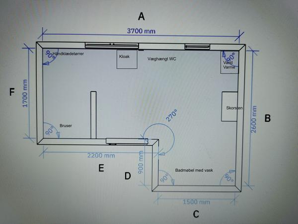 Etablering af gulvvarme og kloak til badeværelse