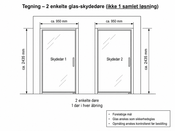 Montering af glas-skydedøre på specialmål