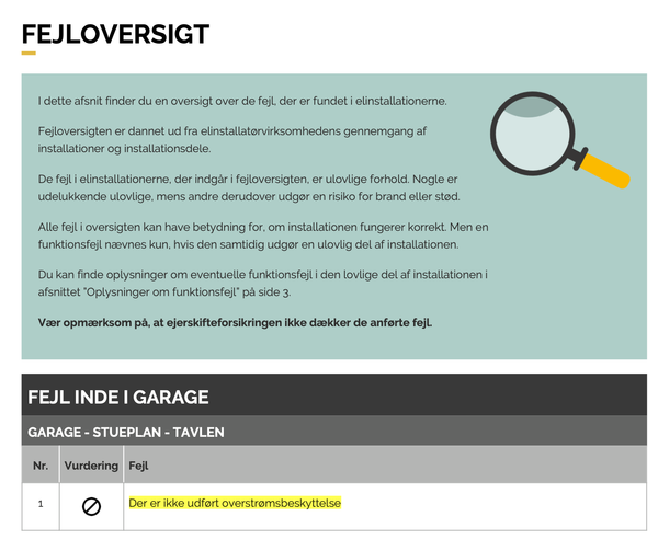 Udbedring af fejl i elinstallation