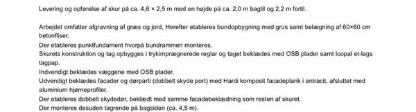 Opførelse af skur