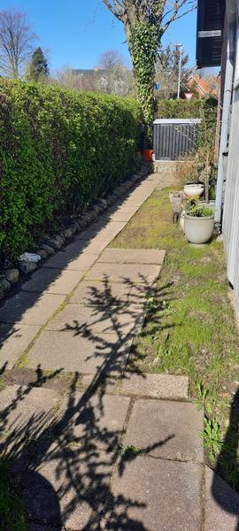 Belægning af fliser i indkørsel og terrasse