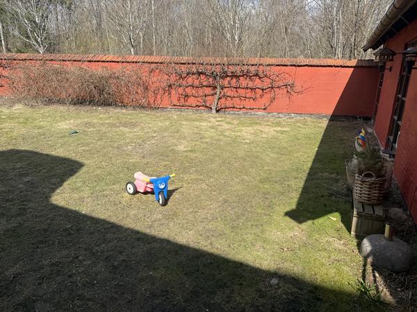 Anlæggelse af fliser og sten i baggård