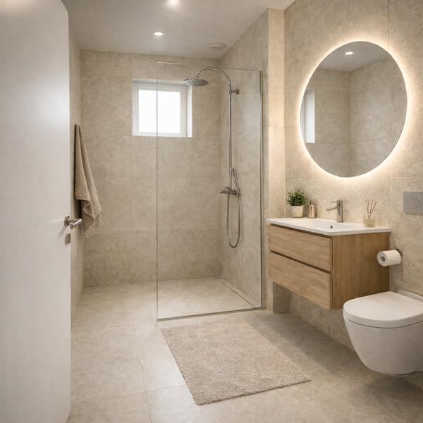 Lægning af fliser på badeværelse