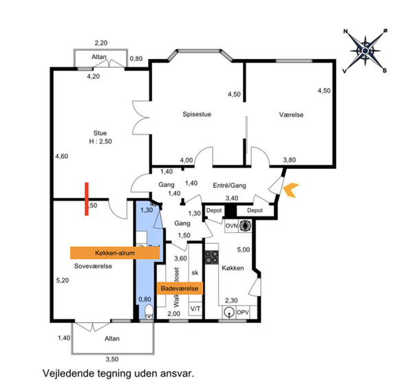 Renovering af køkken og badeværelse med flytning