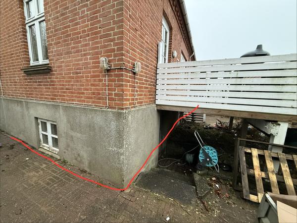 Etablering af omgangsdræn langs kælderfacade