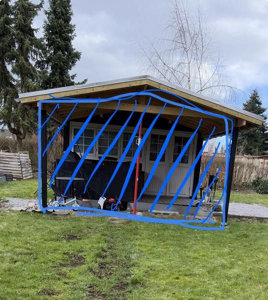 Opførelse af bærende ydervæg på terrasse