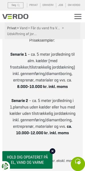 Udskiftning af jordledning til vand