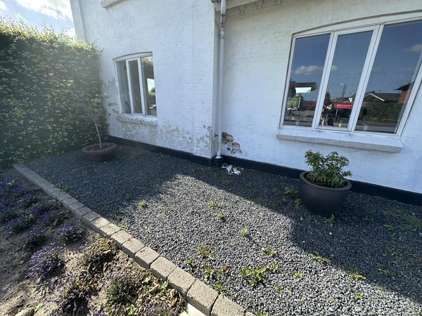Sandblæsning, netpudsning og maling af facade