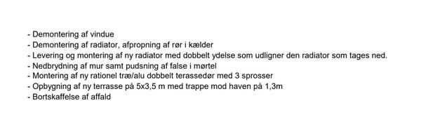 Nyetablering af træterrasse m.m.