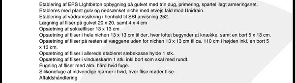 Etablering af badeværelse på første sal
