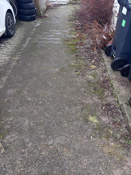 Terrasse, indkørsel og gangsti i beton