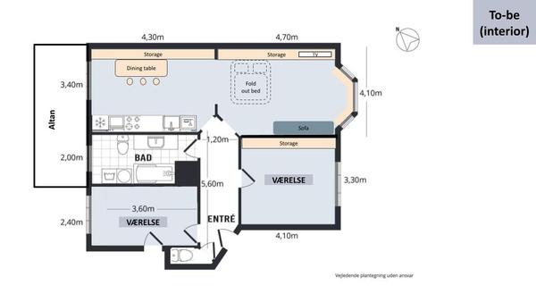 Totalrenovering og flytning af køkken