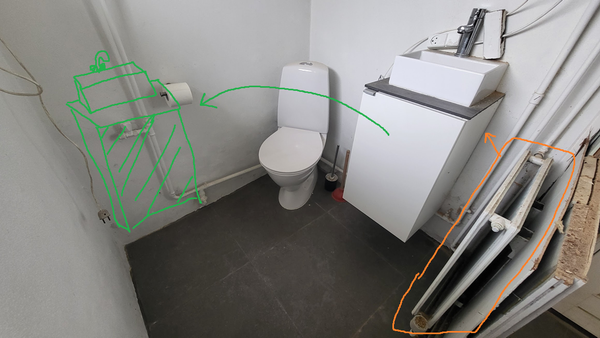 Flytning af håndvask og radiator