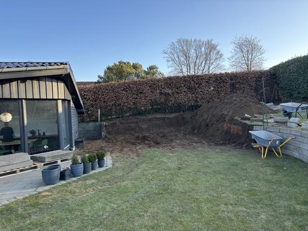 Overdækket terrasse med træterrasse