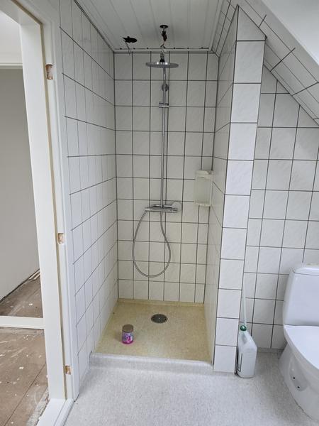 Microcement på badeværelse.