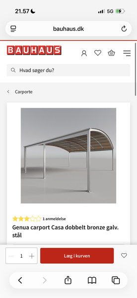 Montering af dobbelt carport