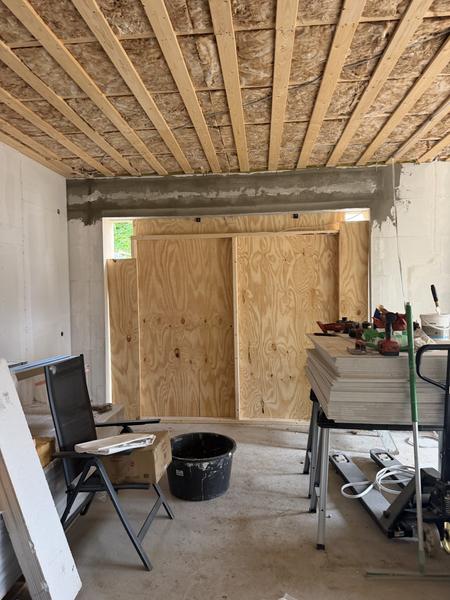 Fuldspartling, filt og maling af garage