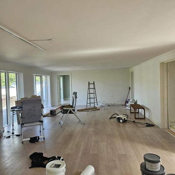 Maling af loft og vægge i køkkenalrum
