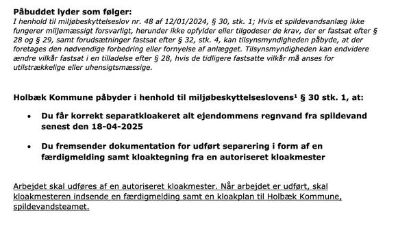 Separatkloakering af ejendom