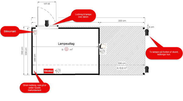Elinstallation i skur (stik, udtag og lamper)
