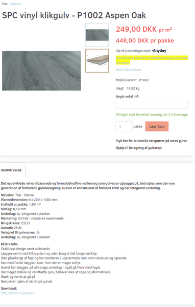 Montering af Everfloor SPC vinyl klikgulv